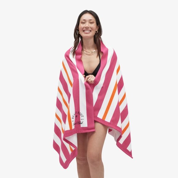 BEACH RIOT BEACH CLUB Pink & Orange Striped Luxury Beach Towel NEW IN PACKAGE! - Picture 9 of 10